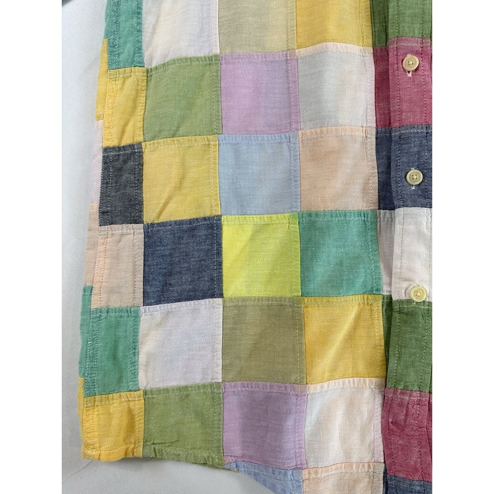 Vintage Orvis Madras Patchwork Colorfull Fly Fishing Shirt India Men M Retro - Picture 3 of 9
